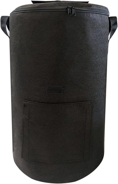 Compostbak Vliesstof - Compostcontainer Opvouwbaar - Tuinafval Verwerken - Ademende Stof - 23 x 20 x 5 cm - Zwart