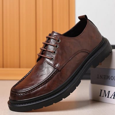 Heren Zakelijk Formeel Slippers Leer Schoenen Britse Stijl Dikke Zool Leer Ademend Casual Instappers Handvat Leer Schoenen 44