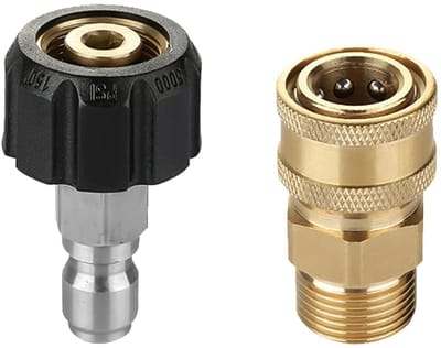 Dailygoods - Drukreiniger Adapter Set - RVS en Koper - Snelle Verbinding - 1/4 Inch - Tuinonderhoud - Hoogwaardige kwaliteit - Geschikt voor drukreini...