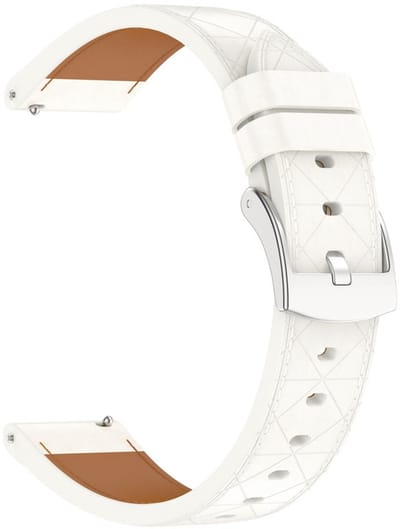 Leren bandje - geschikt voor Garmin Venu 2s / 3s / 4 (41mm) / Vivoactive 4s / Forerunner 255s / 265s - Huawei Watch GT 5 Pro - 42mm / GT 6 / GT 5 / GT 4 - 41mm - wit