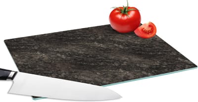 Glazen Snijplank - 28x20 - Graniet - Marmer - Patronen - Zwart - Snijplanken Glas