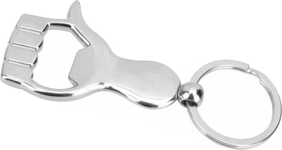 Fako Bijoux - Sleutelhanger Flesopener - Thumbs Up - Duimpje - Hand - Zilverkleurig