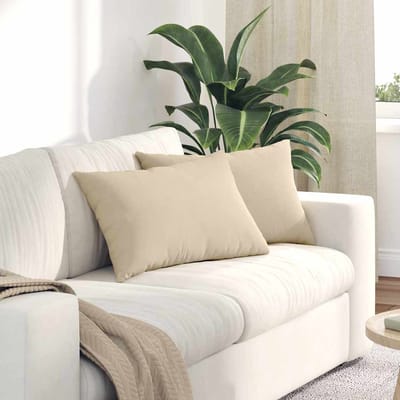 vidaXL - Zitkussens - 2 - st - Stof - Crème - 60 - x - 40 - cm