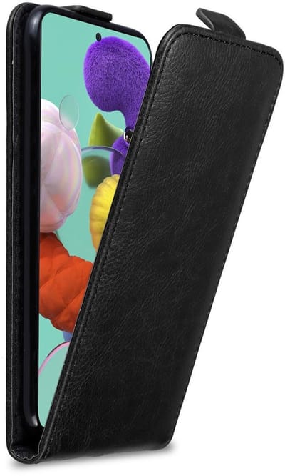 Cadorabo Hoesje geschikt voor Samsung Galaxy A51 4G / M40s in ZWARTE NACHT - Beschermhoes in flip design Case Cover met magnetische sluiting