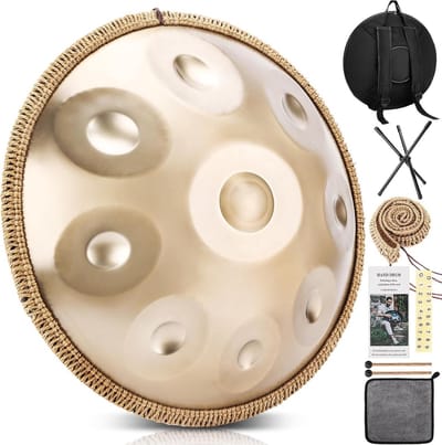 Stalen Trommel - Handtrommel Muziekinstrument - Meditatie en Yoga - Professioneel Afgestemd - 22 inch - Zilverkleurig