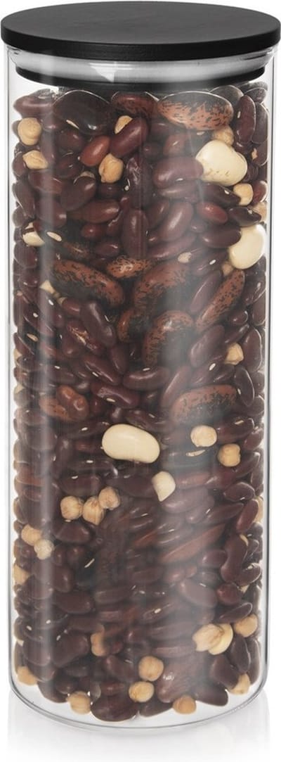Voedselcontainer Strooibus Glas met Deksel en Pakking 1,2 l - Container voor Losse Producten - Keuken - Voedsel - Doos