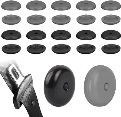 Dailygoods- Veiligheidsgordelstopknoppen 10 Paar - Antislip Gesp - Universele Pasvorm - Lichtgewicht - Grijs/Zwart - Duurzaam Kunststof - Veiligheidsgordelstoppers