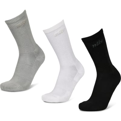 Nike Elevated Crew 3 Pack Sokken Unisex - Zwart - Maat 42 - 46 - Katoen