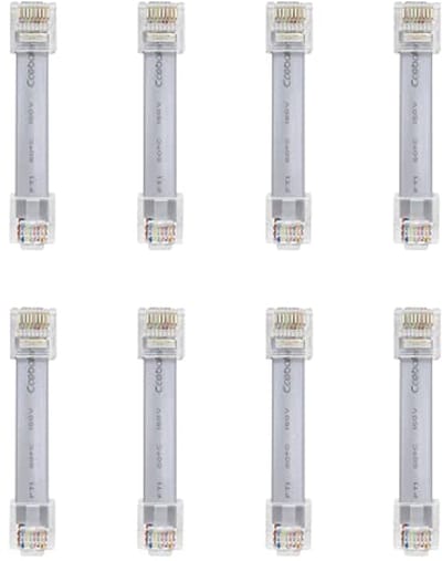 Korte Ethernet-patchkabel 5 cm - Platte RJ45 LAN-netwerkkabel voor router en switch (8 stuks, grijs)