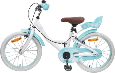 Kinderfiets 18 Inch - Klassieke Kinderfiets Instapmodel - Fietsavonturen - Verstelbaar Stuur en Zadel - 18 inch - Wit