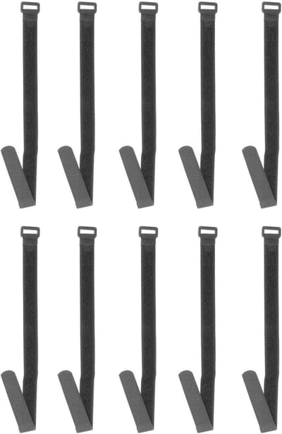 Spanbanden Nylon - Multifunctionele Banden - Fietsen Opbergen - Verstelbaar Klittenband - 10 Stuks - Zwart