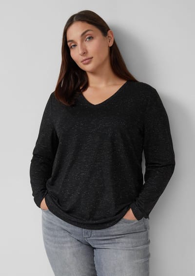 s.Oliver - female - Lange mouw met V-hals en glittergaren