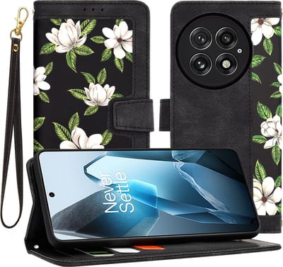 Hoesje geschikt voor OnePlus 13 - Techsuit FlipCraft Book Wallet Case met koord - Flowers of the Dawn