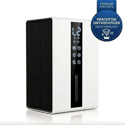Woonspire AirPro Luchtontvochtiger – 500 ml/dag – 1800 ml Watertank – Eco Mode – LCD Display – Stil & Energiezuinig – Voor Slaapkamer, Badkamer, Wasruimte en Kleine Vochtige Ruimtes