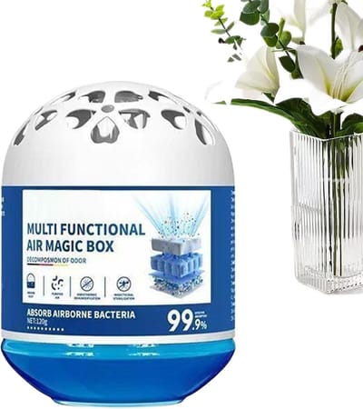 Luchtreiniger Thuis - Geurvreter Box - Frisse Lucht - Plantaardig Afbraakprincipe - 120 gram - Wit
