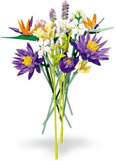 JieStar JJ9046 Tropische bloemen boeket bouwset | Botanical Flowers Collection modelbouw | Classic Creator STEM speelgoed bouwpakket voor volwassenen en kinderen | Educatief kunstbloemen decoratie geschikt voor Lego | bouwdoos met 891 bouwstenen