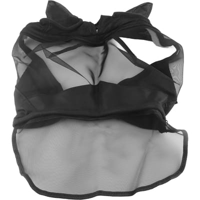 Paardenvliegendeken Ademend en Comfortabel Zacht Gaas Lange Neus Vliegenmasker met Oren voor PaardL M black