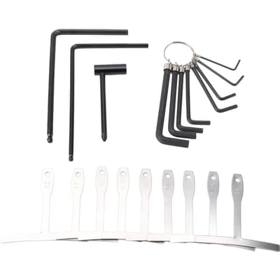 20-delige Gitaar Afstel Sleutel Set Stalen Kogelkop Truss Rod Sleutel Radiusmeter Gitaar Reparatie Gereedschap black