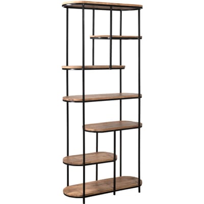 Brix - Kabinetkast Milou - 84x190cm - Marmer en Gecoat Staal - Bruin