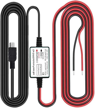 Dash Cam Hardwire Kit - Autolader Kabel - Continue Stroomvoorziening - Laagspanningsbeveiliging - DC 12-24V naar 5V - Zwart