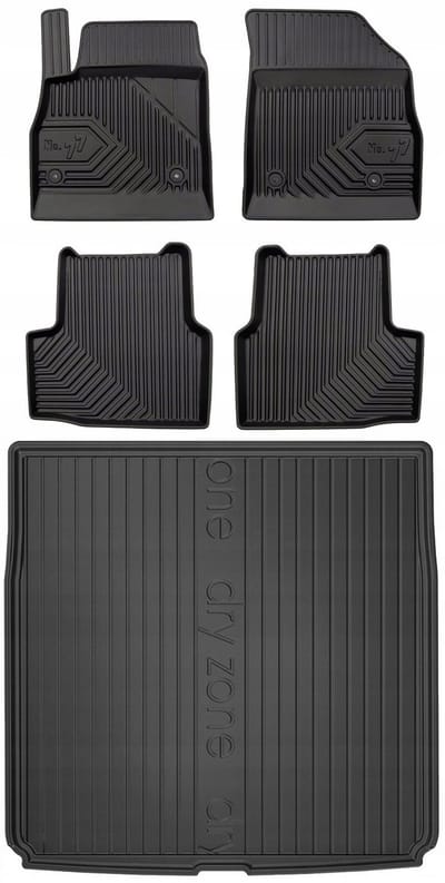 FROGUM 77 Set Automatten en Kofferbakmat - Geschikt voor OPEL ASTRA K Kombi (2015-2022) - TPE Rubber - Zwart