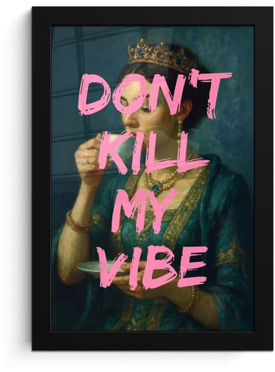 Poster in lijst - Fotolijst 20x30 cm - Posters - Vrouw - Portret - Kroon - Posterlijst zwart - Decoratie - Wanddecoratie woonkamer - Muurdecoratie slaapkamer