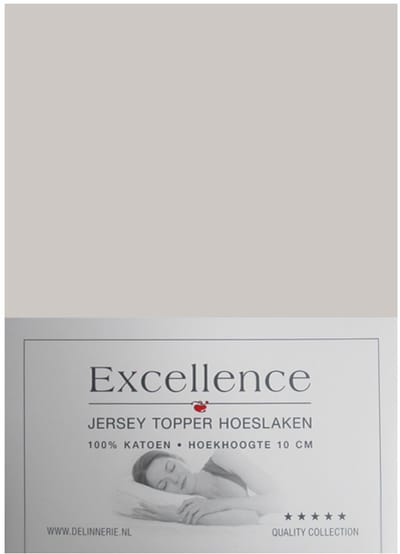 Excellence Jersey Topper Hoeslaken - Eenpersoons - 80/90x200/210 cm - Sand