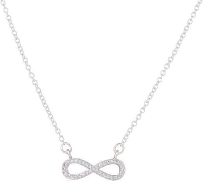 24/7 Jewelry Collection Infinity Ketting - Diamantjes - Zilverkleurig
