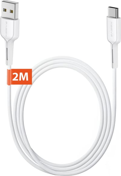 Flexibele USB-C naar USB Kabel - 2 Meter - Quick Charge - Oplader USB-A naar USB-C Kabels