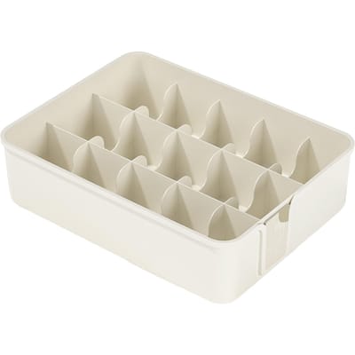Sokken Ondergoed Organizer Divider Plastic 15 Vakken Kast Lade Opbergdoos voor Onderbroeken Ornamenten Stropdassen wit