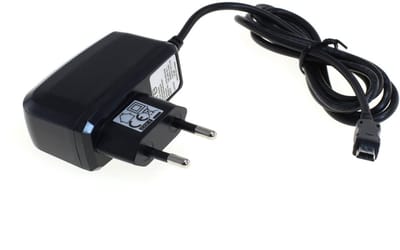 USB Mini B thuislader met vaste kabel - 2A / zwart - 1,1 meter