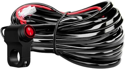 LED Light Bar Bedrading Kit 180W met Waterproof Handlebar Switch, 12V Power Relay en 2 Kabels voor Offroad Verlichting en Werklicht
