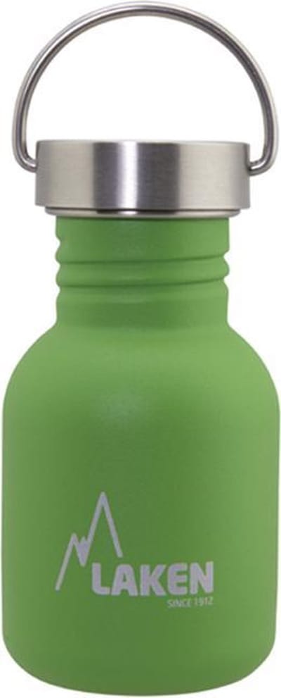 RVS fles 0,35L Basic Steel Bottle Groen - Steel Cap - Laken - roestvrijstaal - waterfles - drinkfles