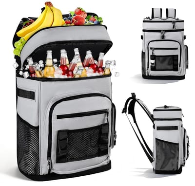 Stervia Koeltas Rugzak - Koelrugzak - 30 Liter - Tot 12 Uur Koeling - Waterdicht - Inclusief Flesopener - Grijs - 31 x 20 x 45 cm