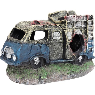 1PCS Décoration Paysagère d'Aquarium Résine Épave de Voiture Décoration d'Aquarium Vieux Bus Ornements d'Aquarium Artisanat Cadeaux 1PCS