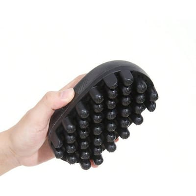Brosse ronde à boucler Peigne à tresser Cheveux Peigne à boucler compact portable Outil pour cheveux noir