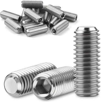 15 Stuks Schroefdraadpennen M6 x 20 mm Zeskant Stelschroeven RVS DIN 913