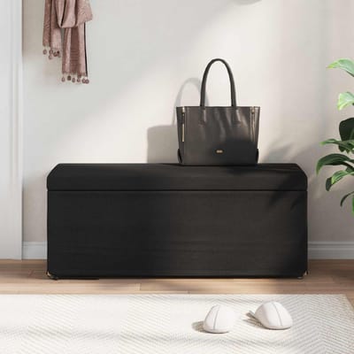 vidaXL - Kruk - Zwart - 101 - x - 41 - x - 40 - cm - Stof - en - Geëngineerd - Hout