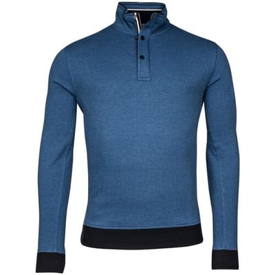 Baileys Trui Half Zip Allover Two-Tone Jacquard Interlock Navy / male