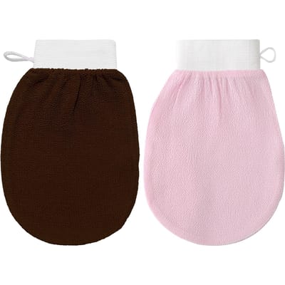 Bad Douche Lichaamsmassage Handschoen Wassen Handdoek Scrubber om te masseren en de bloedcirculatie te verbeteren white