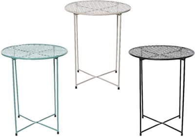 Decoris bijzettafel ijzer binnen grijs multicolor design 48cm.