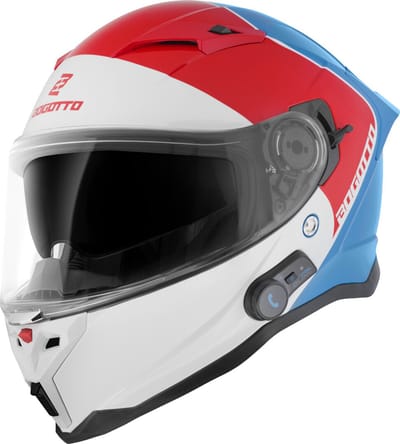 Bogotto H153 BT SPN Wit Rood Blauw Bluetooth Helm - Helm