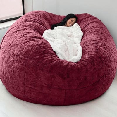 Bean Bag Cover - Zitzakhoes Lui Sofa - Opbergen Knuffels - Dubbel Gestikt - 4.5FT - Rood