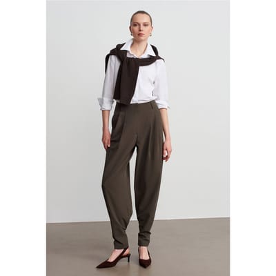 Dames Hoge Taille Wijde Pijpen Crepe Broek