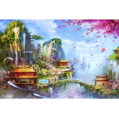 Cross Stitch Kit DIY Diamond borduurwerk oude sprookjesland volledige ronde Diamond schilderij mozaïek Home Decor 20X30CM gray