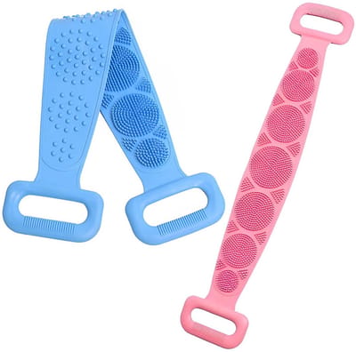 Dailygoody - Doucheborstel - Siliconen Massageborstel - Multifunctioneel - Dubbelzijdig - Peeling en Reinigen - Geschikt voor Lichaamsverzorging - 2 S