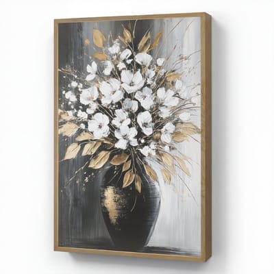 Wandlamp 70x100 cm - Oplaadbaar - Bloemen - Wit - Vaas - Abstract - Wandlampen binnen woonkamer - Slaapkamer lamp - Decoratieve nachtlamp - Vloerlamp draadloos