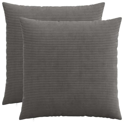 vidaXL - Kussensloop - 2 - pcs - HEERLEN - Donkergrijs - 80 - x - 80 - cm - corduroy
