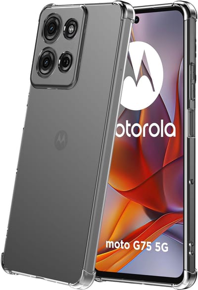 Geschikt voor Motorola Moto G75 Telefoonhoesje Schokbestendig Transparant met Stootrand - Siliconen TPU ShockProof Back Cover Case Doorzichtig - ProtX
