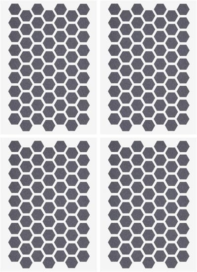 Allecto Plus - Antislip Telefoongriptapes - Voorgesneden Zeshoekige Gripstickers - Grijs - Universeel - 4 Stuks - Voor Mobiele Telefoon, Laptop - Camera - Tablet - Antislip Patches met Lijm - Verbeterde Grip - Accessoire